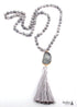 Boho Necklace, RH Amazonite Jasper, Moon Stone, Green Brown, Pink